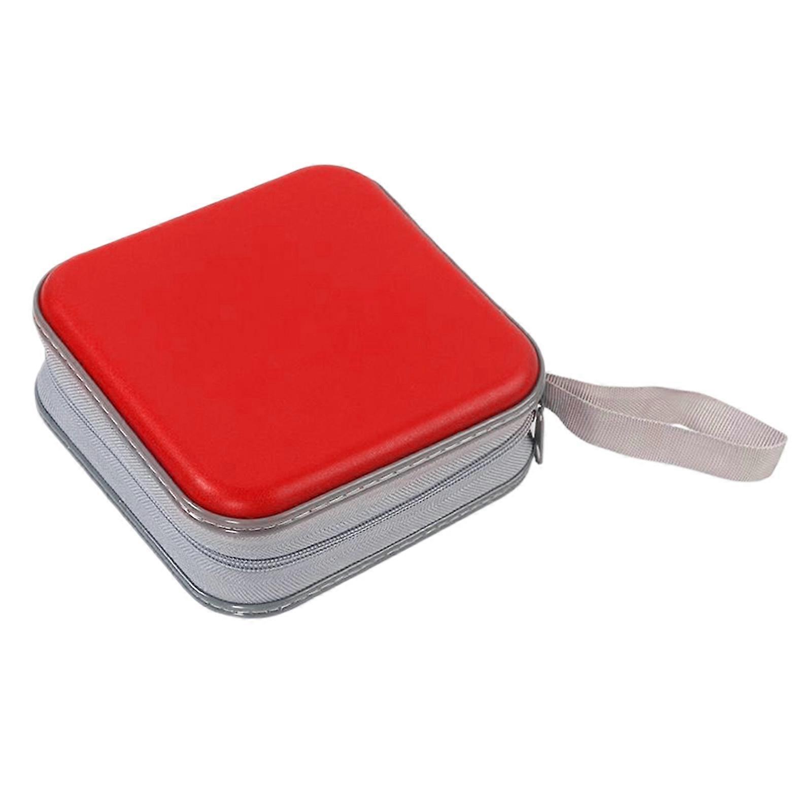 CDs Case DVD Holder Storage 48 Capacity DVD Case Organizers Wallets Storage CDs Plastic Protective Carrying Binders  Red