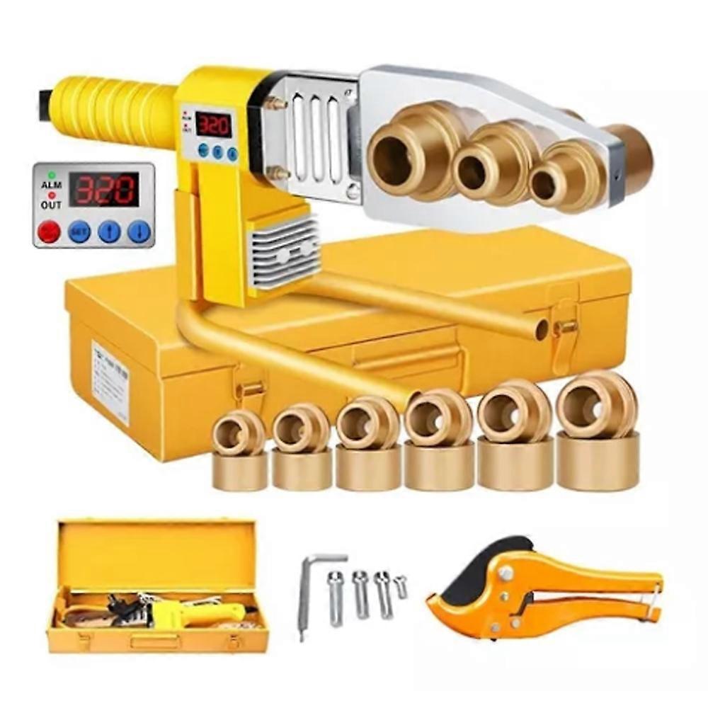 1000W Water Pipe Welding Tool 0-320℃ Electric Heating Hot Melt Machine with 6 Diameters Welding Head