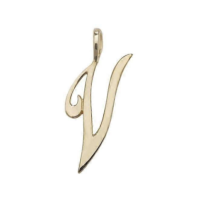 9ct Yellow Gold Polished Script Initial Pendant PN528/V