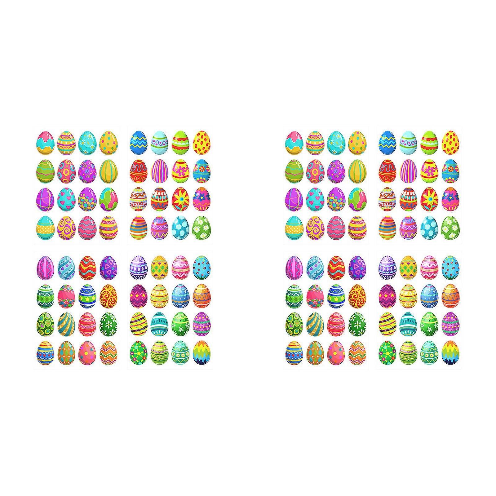 96/144 Counts Cartoon Bunnies Eggs Sticker for Scrapbooking Decorative Wrapping Label for Seal Envelope Packaging Multicolor