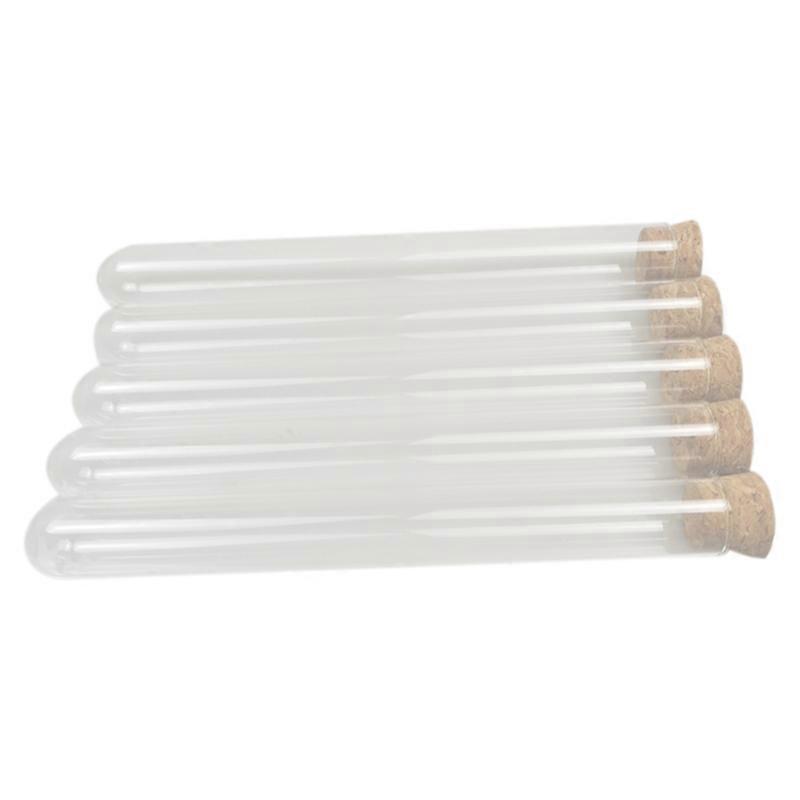 50Pcs 20X150Mm 30Ml Plastic Test Tube With Cork ,Clear