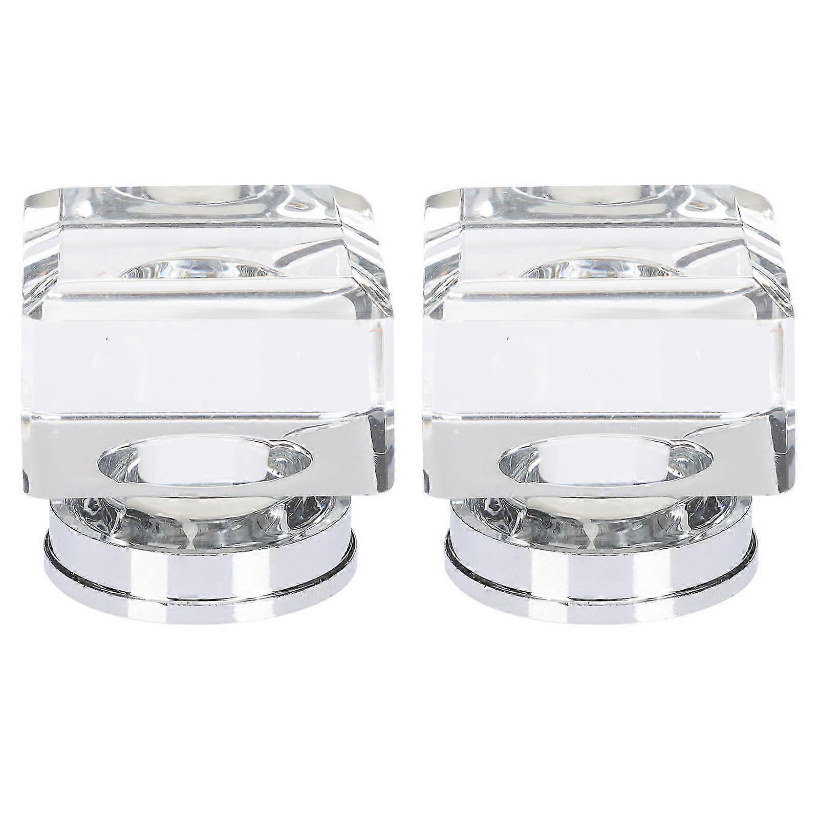 2Pcs Clear Square Crystal Drawer Knobs Crystal Square Dresser Knobs Cabinet Handles