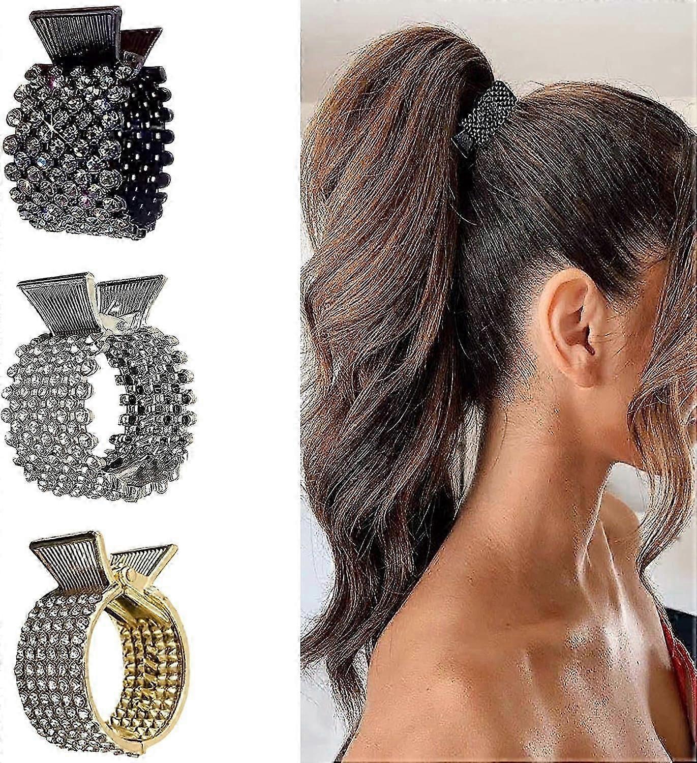 Pack Small Hair Clips for High Ponytail, Nonslip Metal