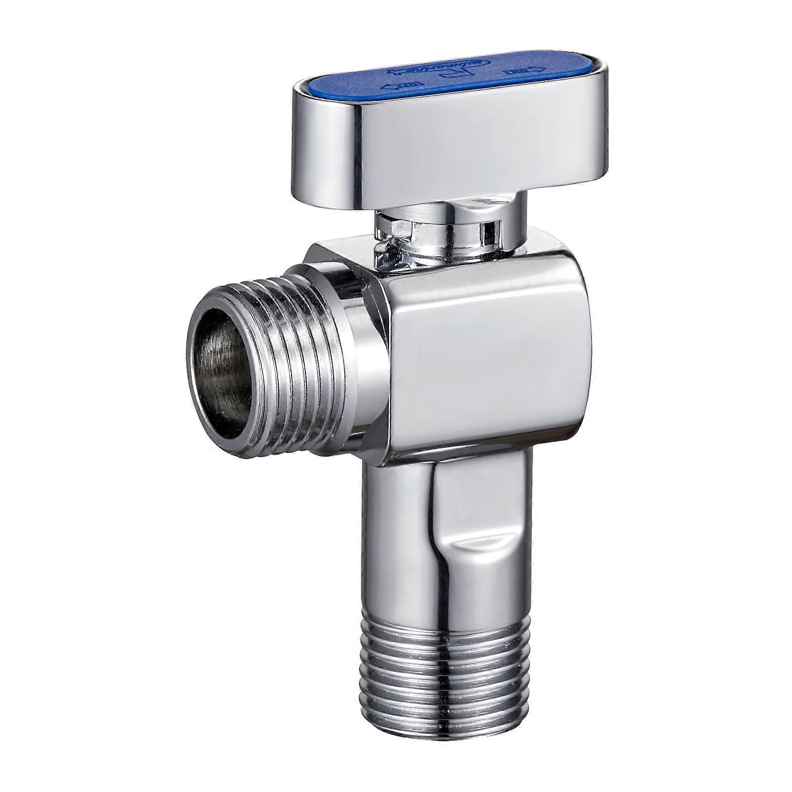 Brass Angle Stop Valve 1/4 Turn Shut-Off for Kitchen and Bathroom 1/2'' Inlet and Outlet Caliber with 3/8'' Adapter