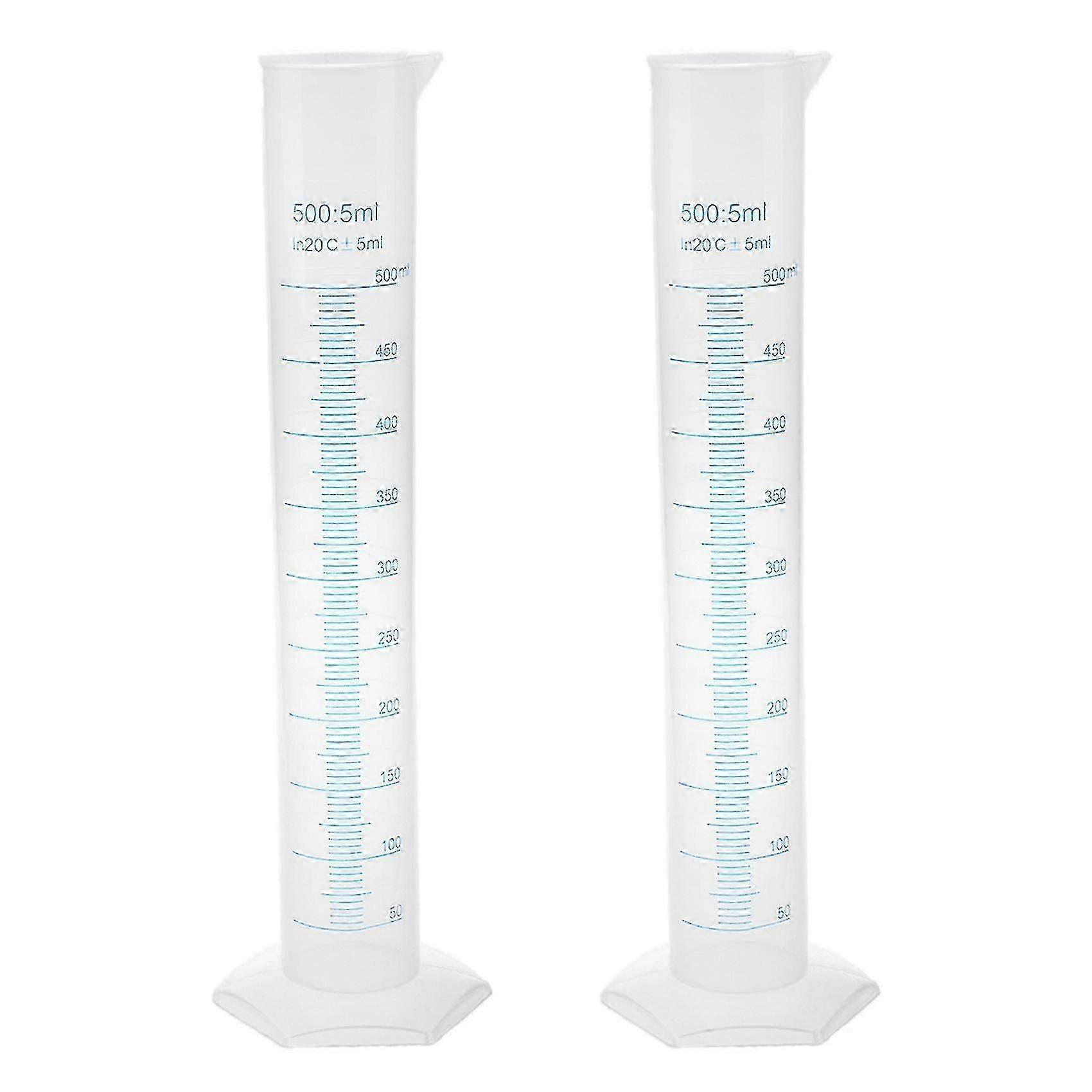 2x 500 ml transparent graderad plasttub.