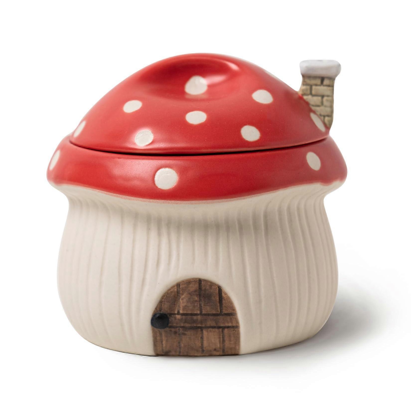French Onion Soup Bowl with Lid 13 oz Ramekin Mushroom House Design Novelty Dish for Lava Cakes and Soups