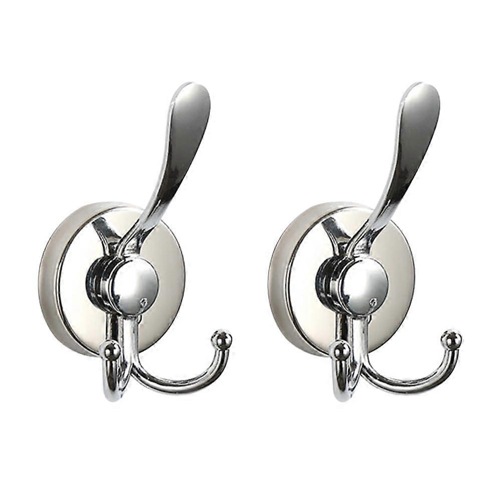 Stainless Steel Towel Hooks Set of 2 for Bathroom, Wall-Mounted, Silver Finish, Durable and Stylish Design