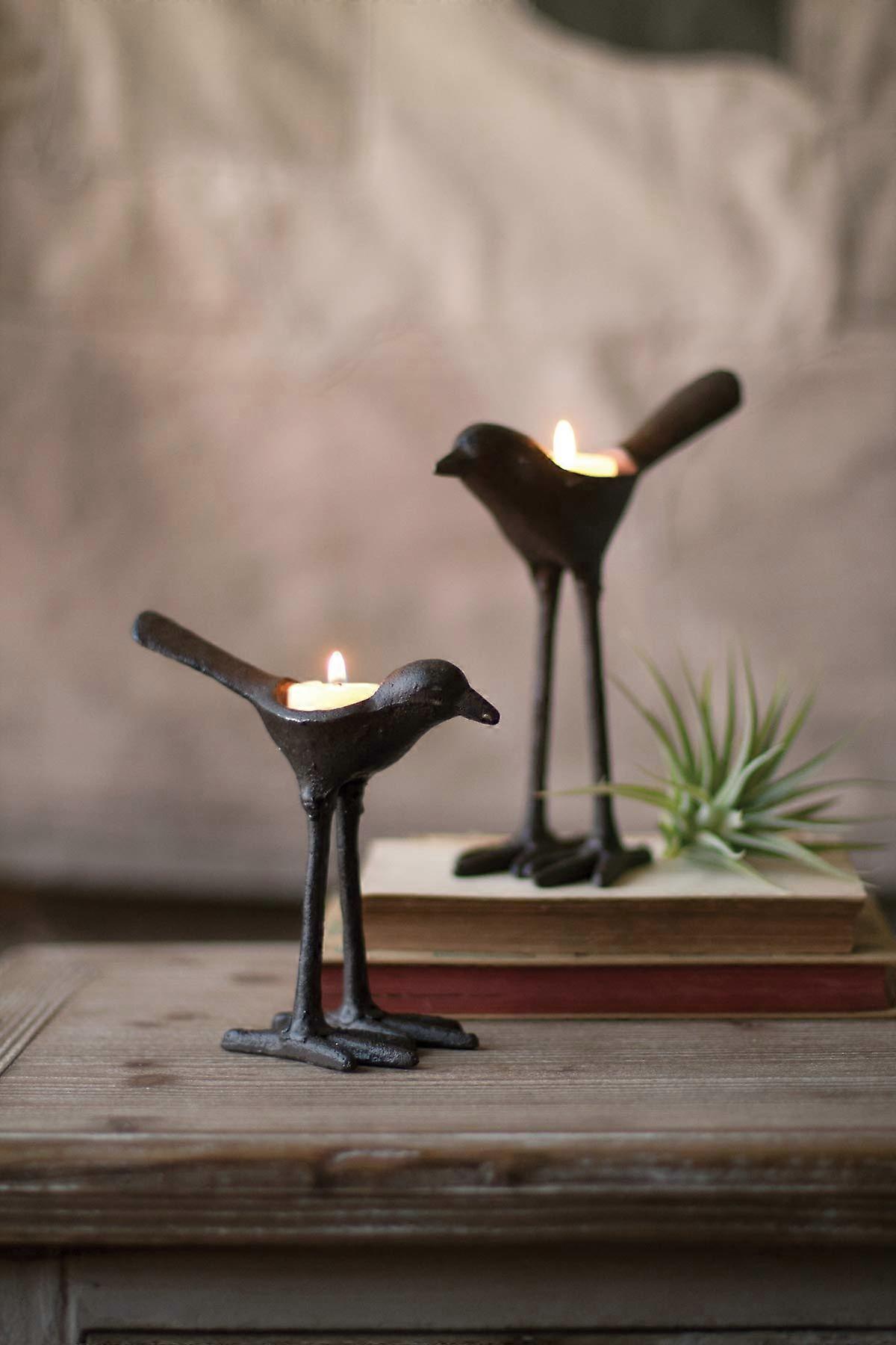 Set of Brown Tea Light Holders One Size