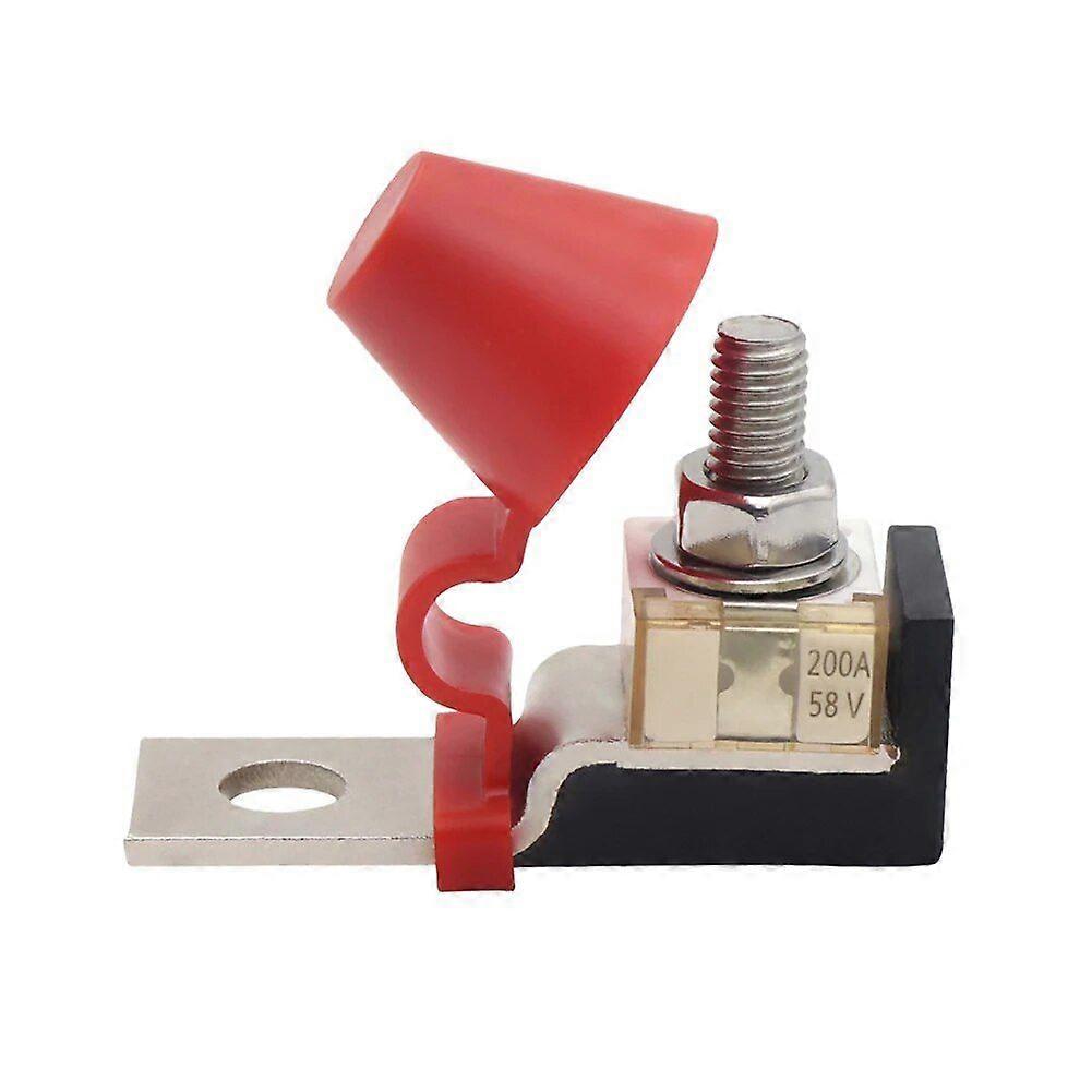 Terminal Mount MRBF Fuse Block Kit 58V with Single Stud 5/16\"(M8) Marine Rated Battery Fuse and Waterproof Cap for Boat Truck RV