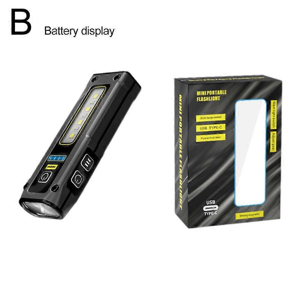 LED Magnetic Warning Flashlight Working Light Multifunctional Light Rechargeable