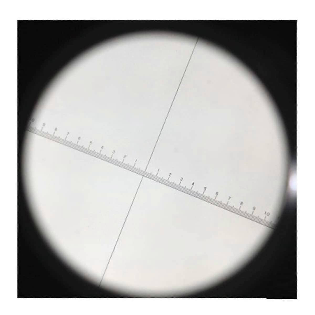 Microscope Kit 10X Magnification Pocket Cylinder Magnifier With Scale Metal Body Optical Glass Lens Adapters Color B