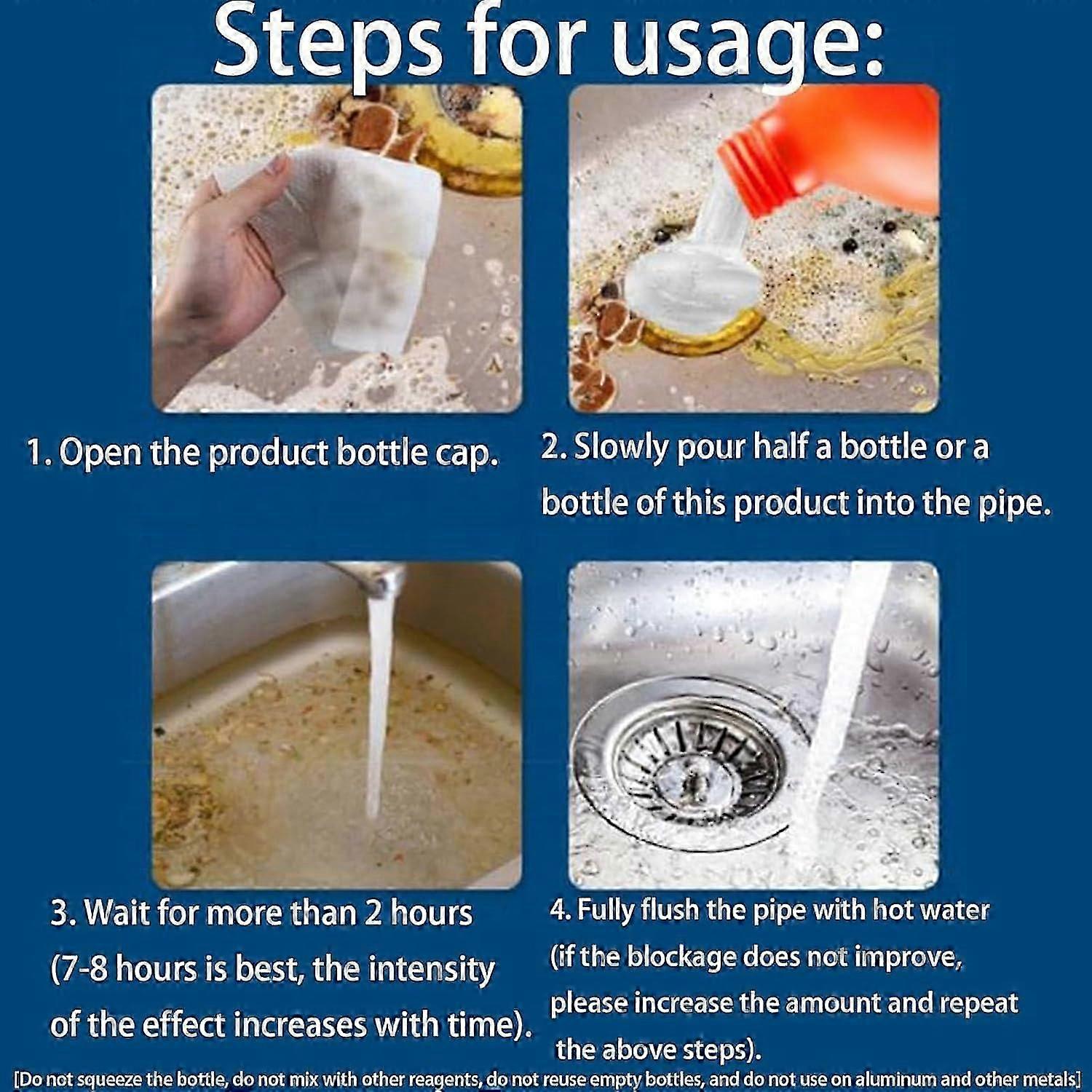 Pipeline Dredging Agent, Kitchen Unblocker, Powerful Pipe Dredge Agent, Sink Drain Cleaner Foam, Kitchen Toilet Pipeline Cleaning Tool, For Kitchen To