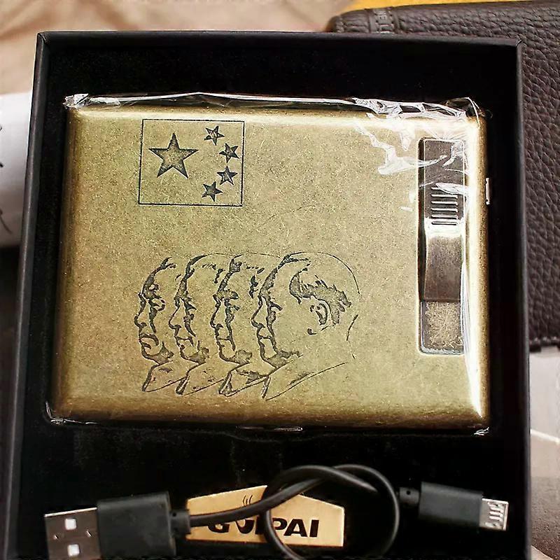 Cigarette Case 20 Pcs Portable Ultra-Thin Creative Anti-Pressure Men's Retro Cigarette Boxes Portable High-End Cigarette Boxes Cigarette Set