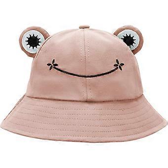 sombrero de rana sombrero de pescador para el sol para mujer sombrero de pescador de rana sombrero de pescador plegable transpirable de verano al aire libre para mujeres-rosas-niños: 51-53 cm