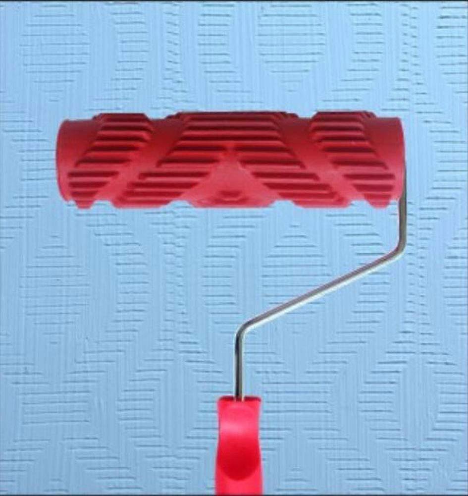 7' DIY Patterned Paint Roller Decorative Rubber Roller Decorative Art Roller Texture Roller with Plastic Handle More Than 300 Patterns (Pattern AF0)