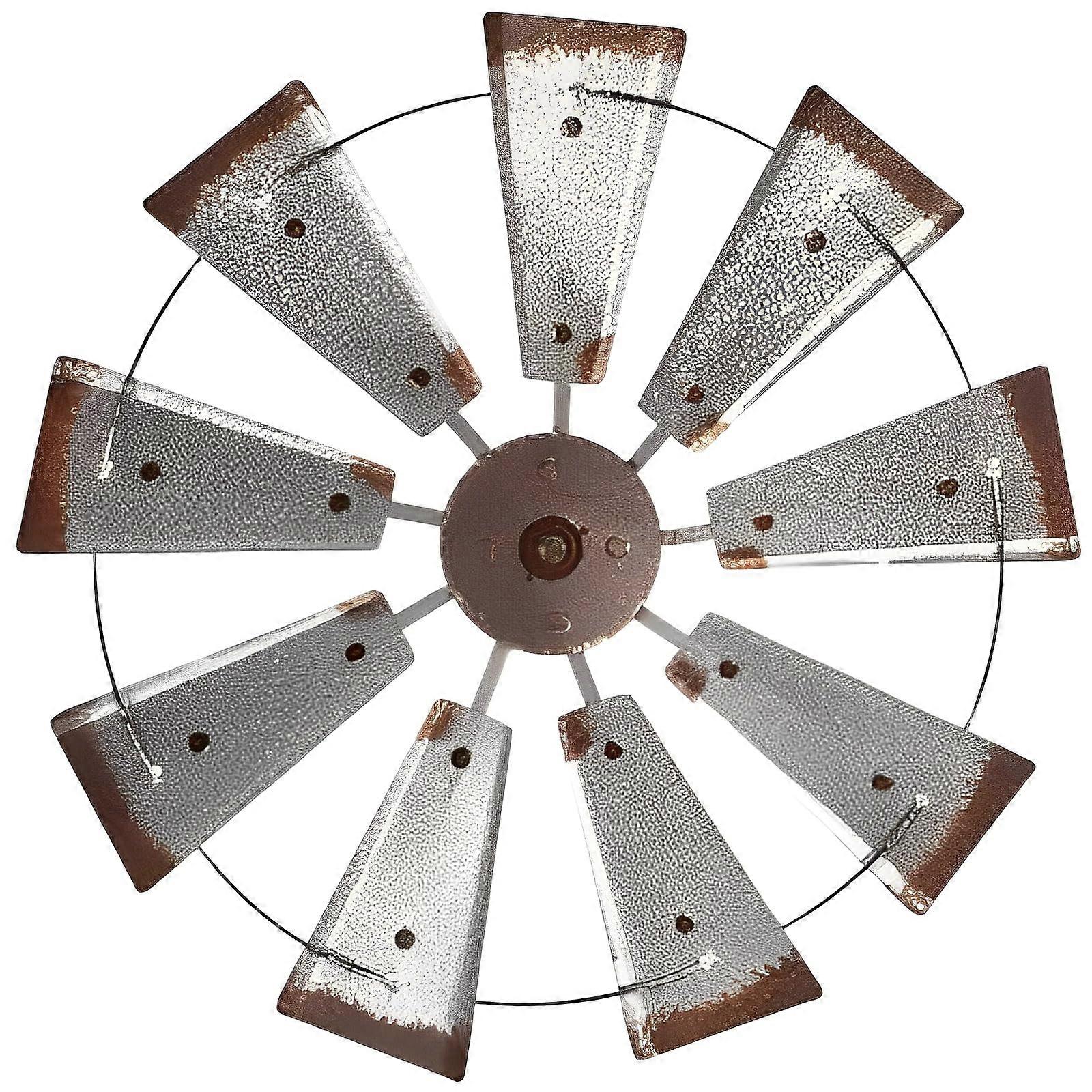 Vintage Galvanized Metal Windmill Wall Decor,Iron, 36 Inch