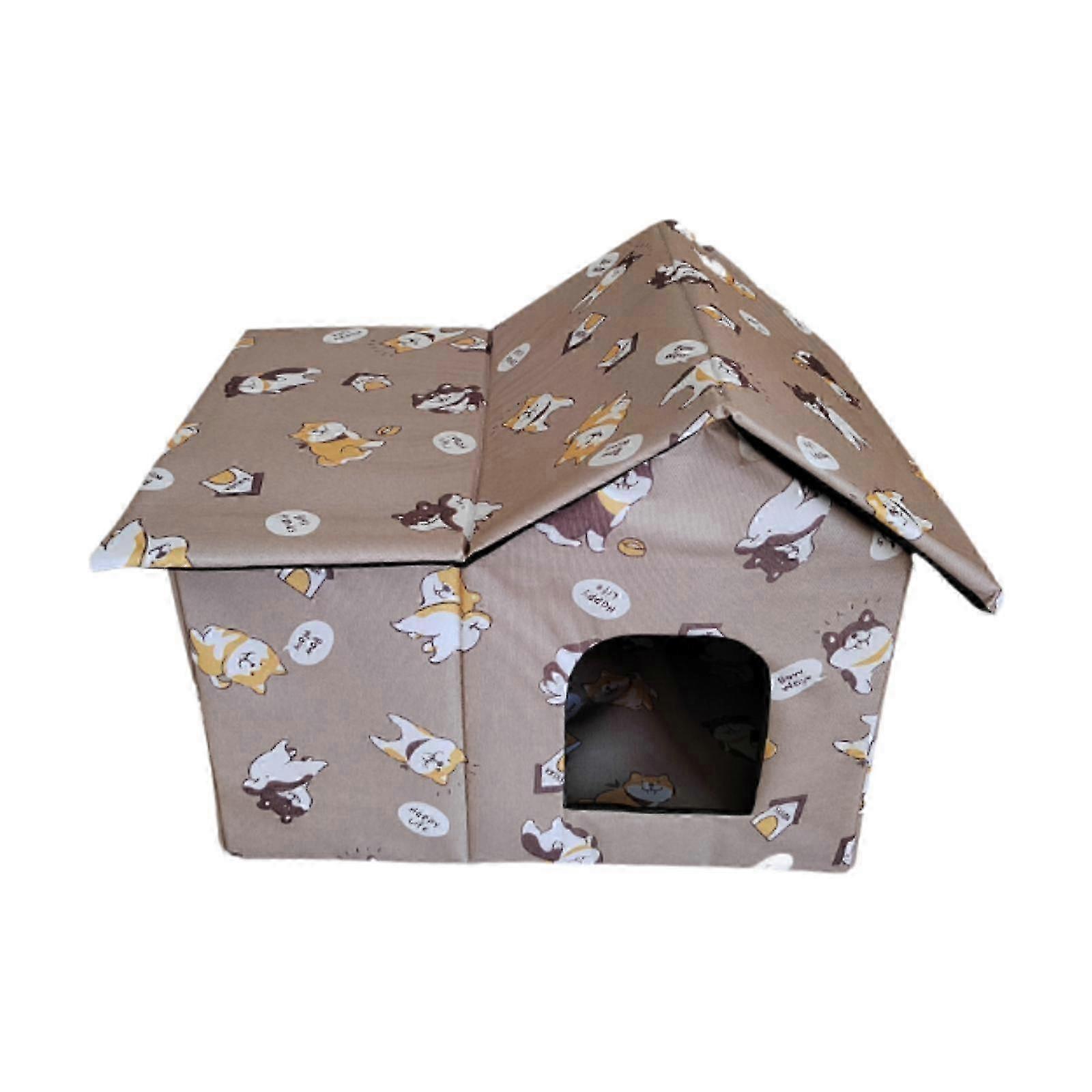 مأوى سرير القط الدافئ الشتوي القابل للغسل والقابل للطي للقطط الضالة في الهواء الطلق ، كهف خيمة الأليفة القابل للفصل لكلب جرو القط الصغير