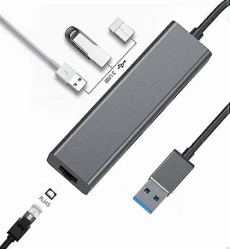 Usb 3.0 Zu Rj45 10/100/1000 Mbps Gigabit Ethernet Lan Extern Adapter 3x Usb Hub