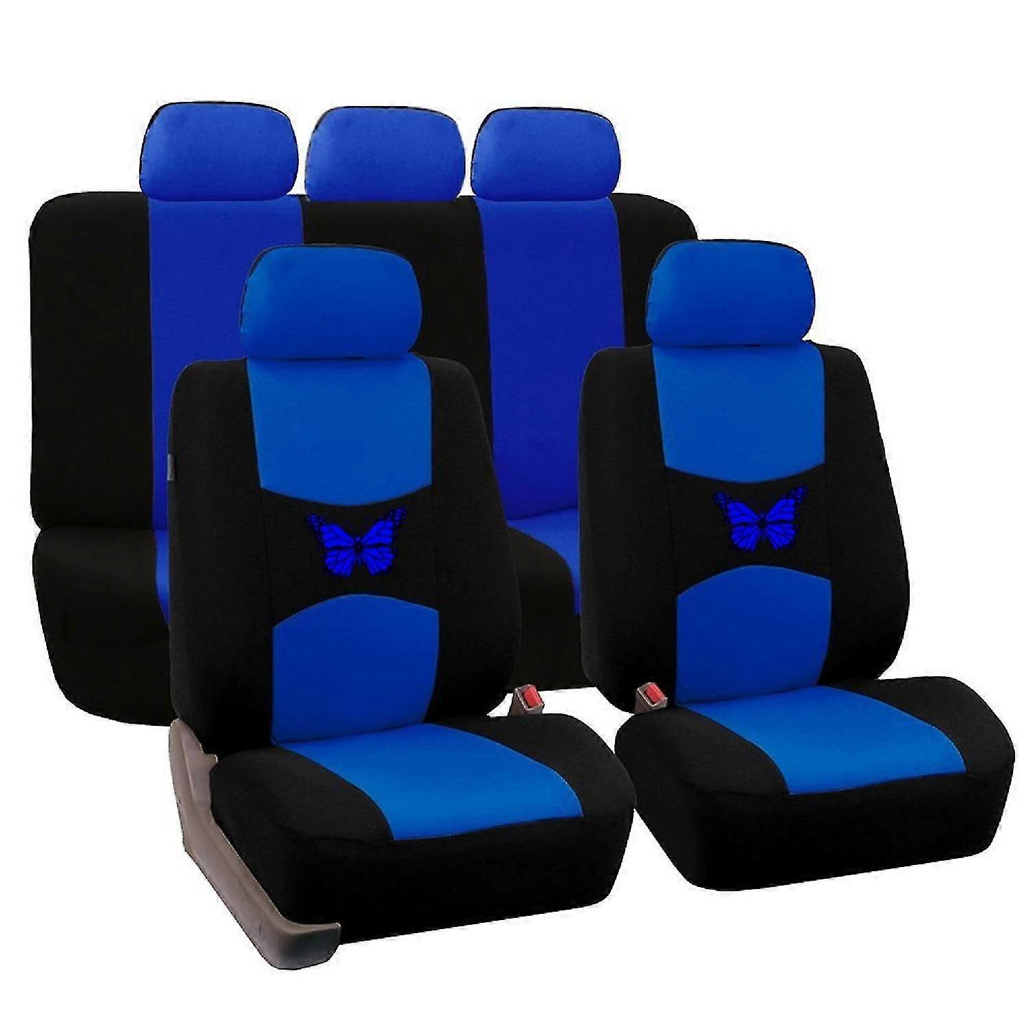 Housse de siège d’auto Export Housse de coussin universelle E-commerce Butterfly Printing Flat Cloth 9 pièces Set