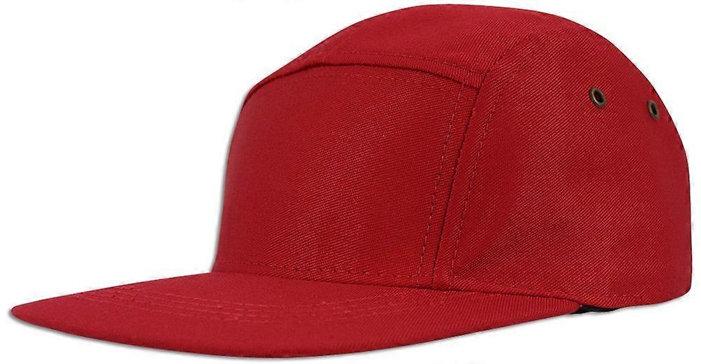 5 Panel Solid Camo Cotton Adjustable Strapback Leather Cadet Cap Hat