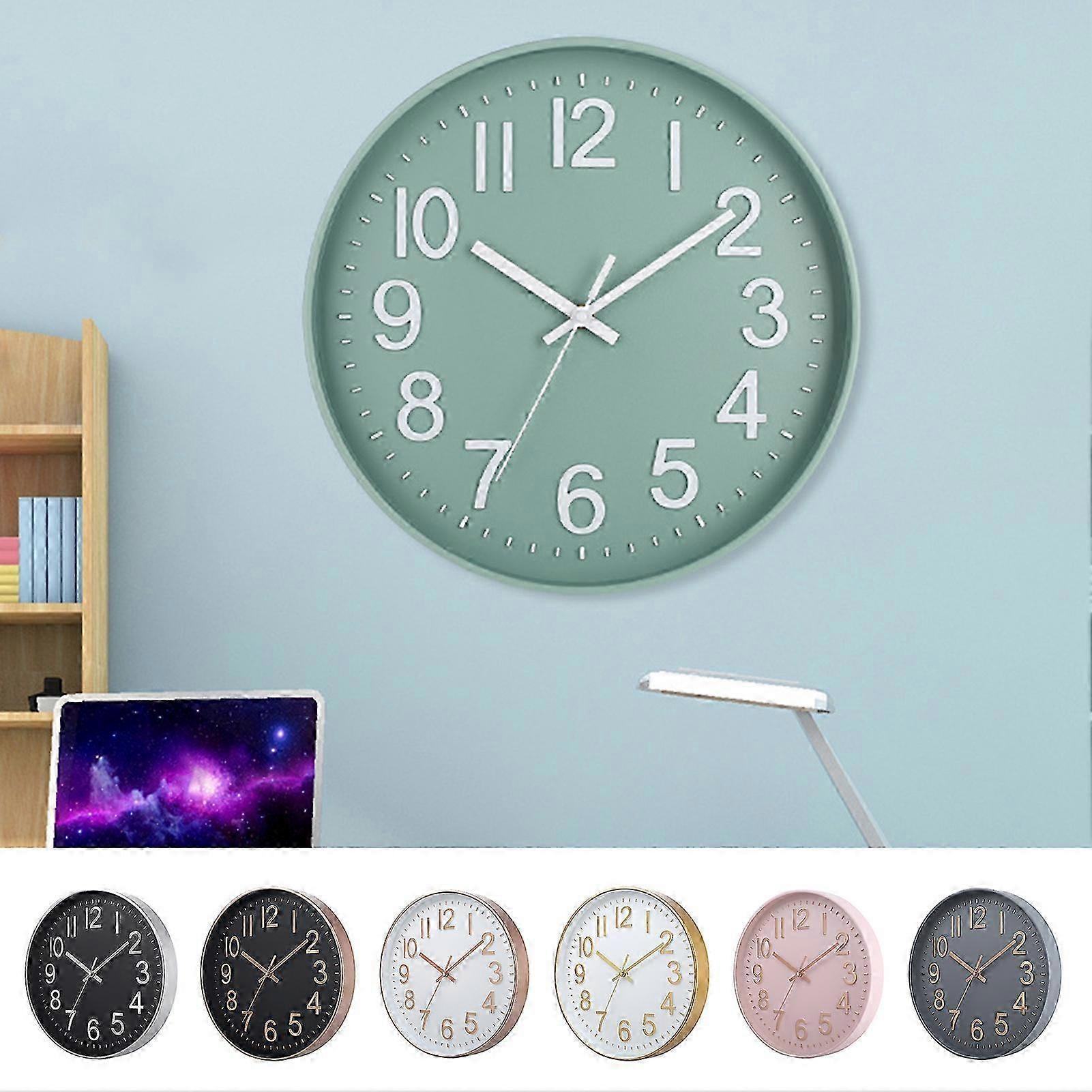Wall clock large numerals design easy-to-read battery operated modern silent non-ticking p