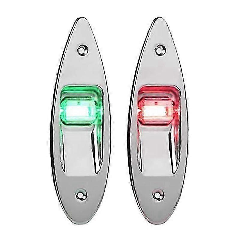LED rouge + vert encastré bateau marin RV LED feux de navigation latéraux en acier inoxydable étanche pour