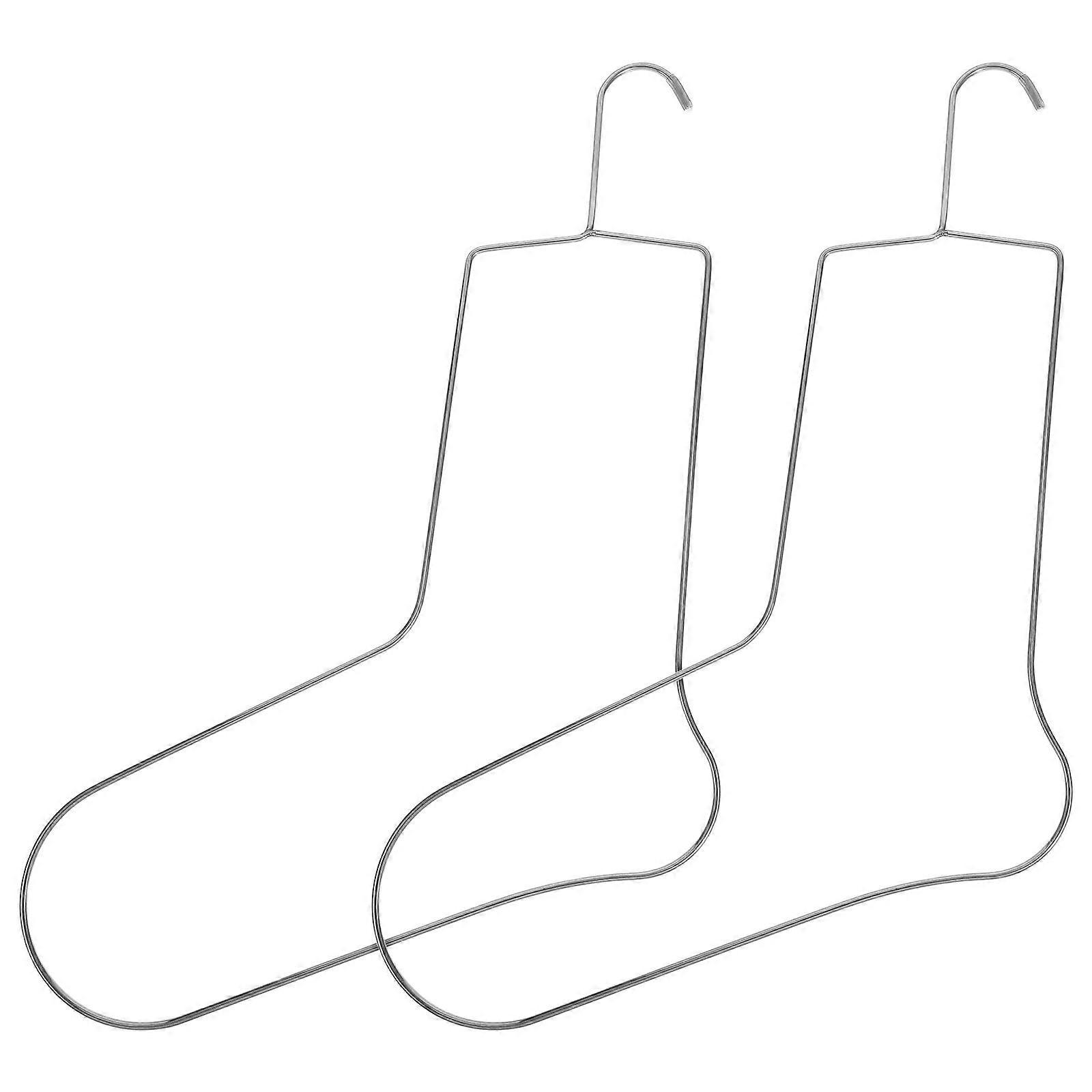 2pcs Metal Sock Blockers For Knitting And Crocheting Stainless Steel Sock Display Stand For Shaping Blocking Tools For Knitting