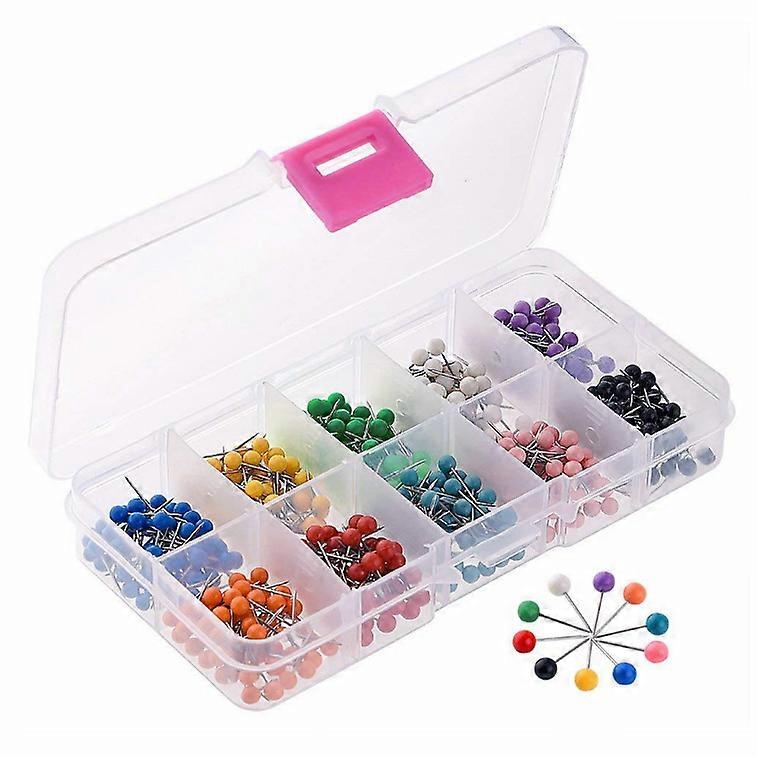 Plastic Round Head Tacks with Steel Points 500Pcs Colorful Map Push Pins  Decorative Drawing Pins