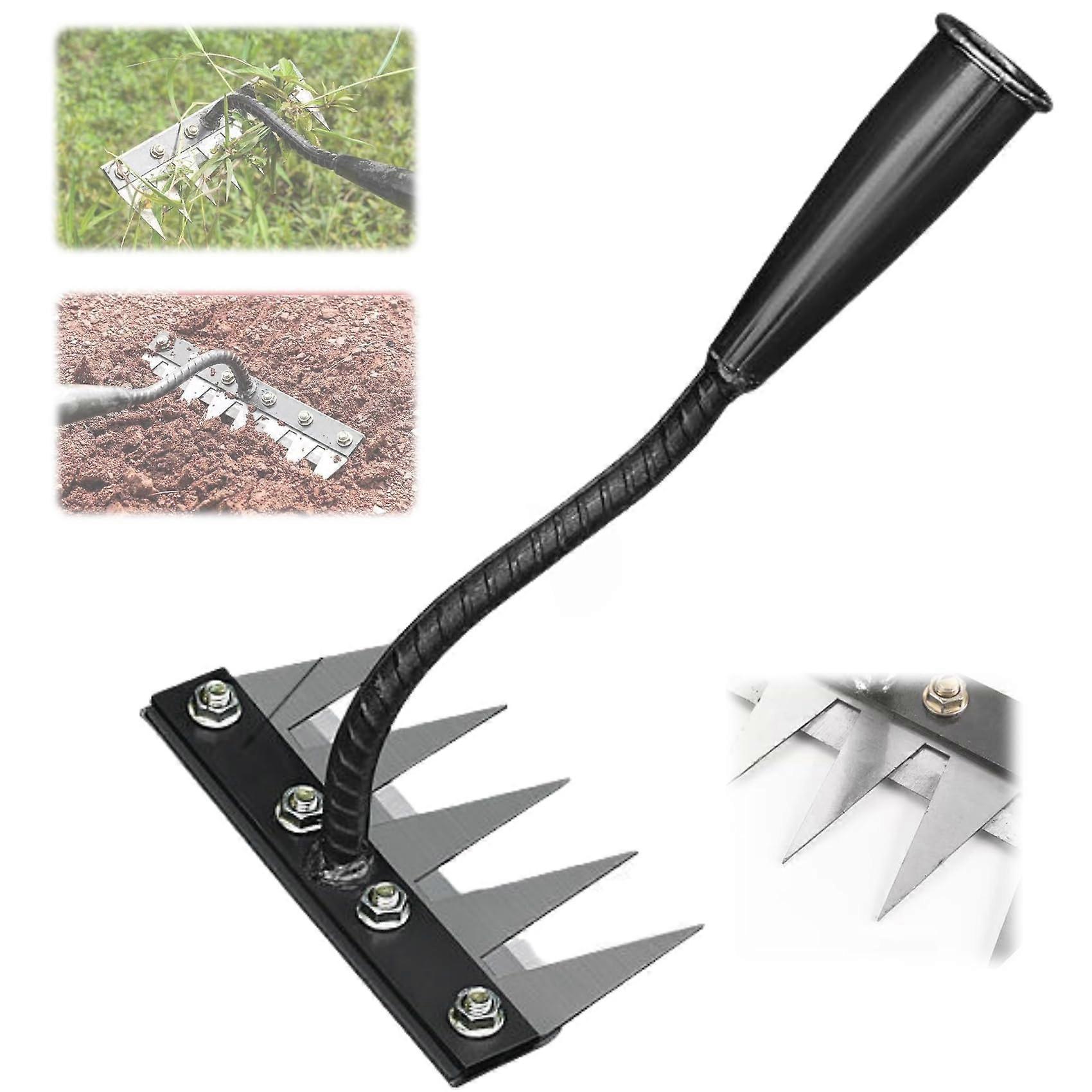 Iron Rake 2.0 5/6/7/8 Tooth Garden Rake For Weeding And Soil Loosening Dethatching Backyard Lawn Tool
