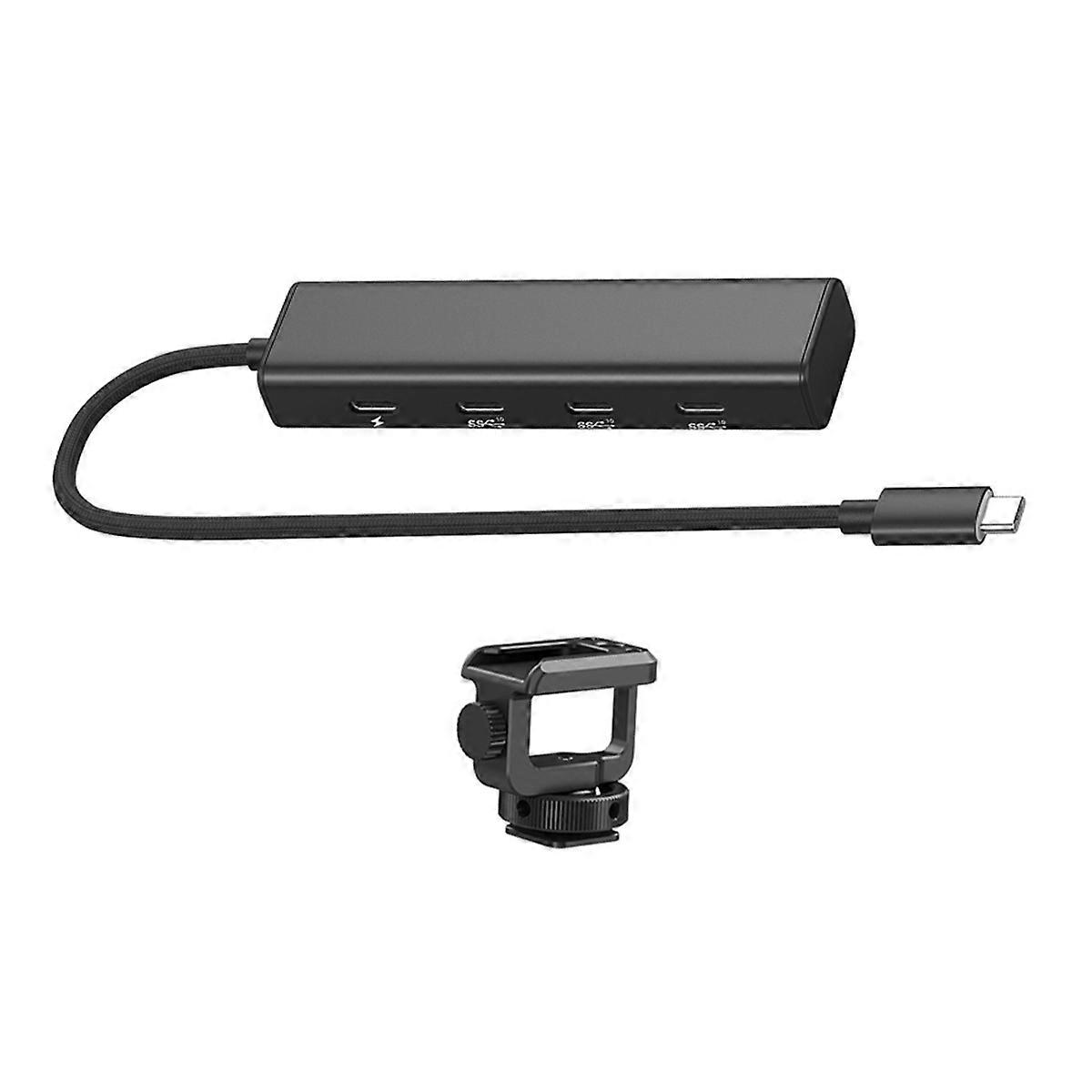 USB C Hub Dock with Cold Shoe Adapter 4 in 1 Multiport Adapter Dongle for Mobile Phone Android PC Laptop