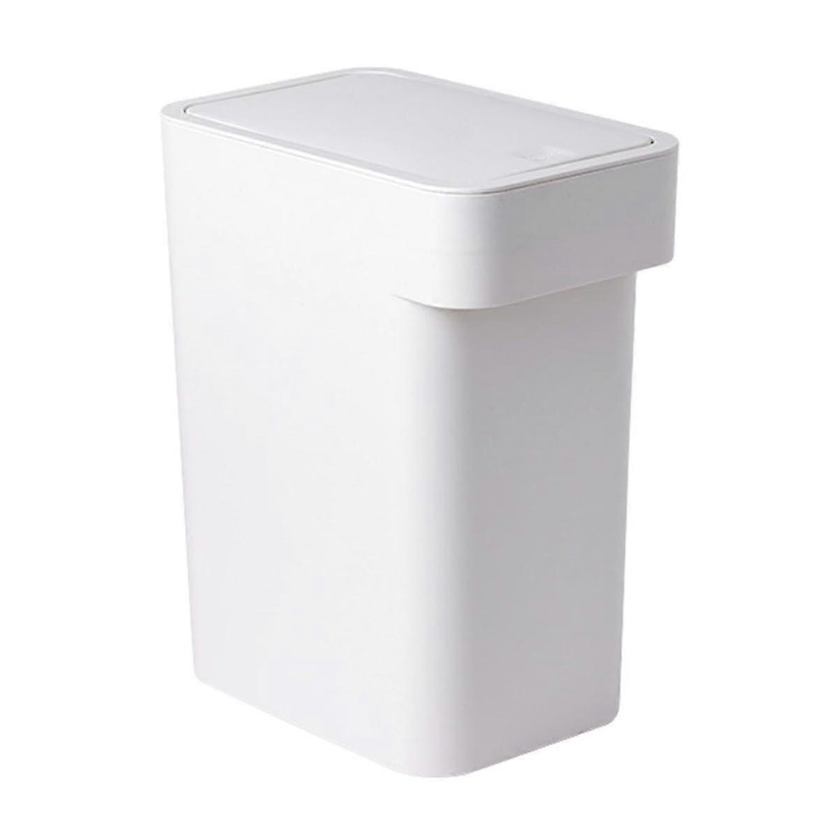 PushType Trash Can with Lid - 10 Gallon Material Waste Bin for Kitchen, Bathroom, and Office Use, Durable and Convenient Disposal