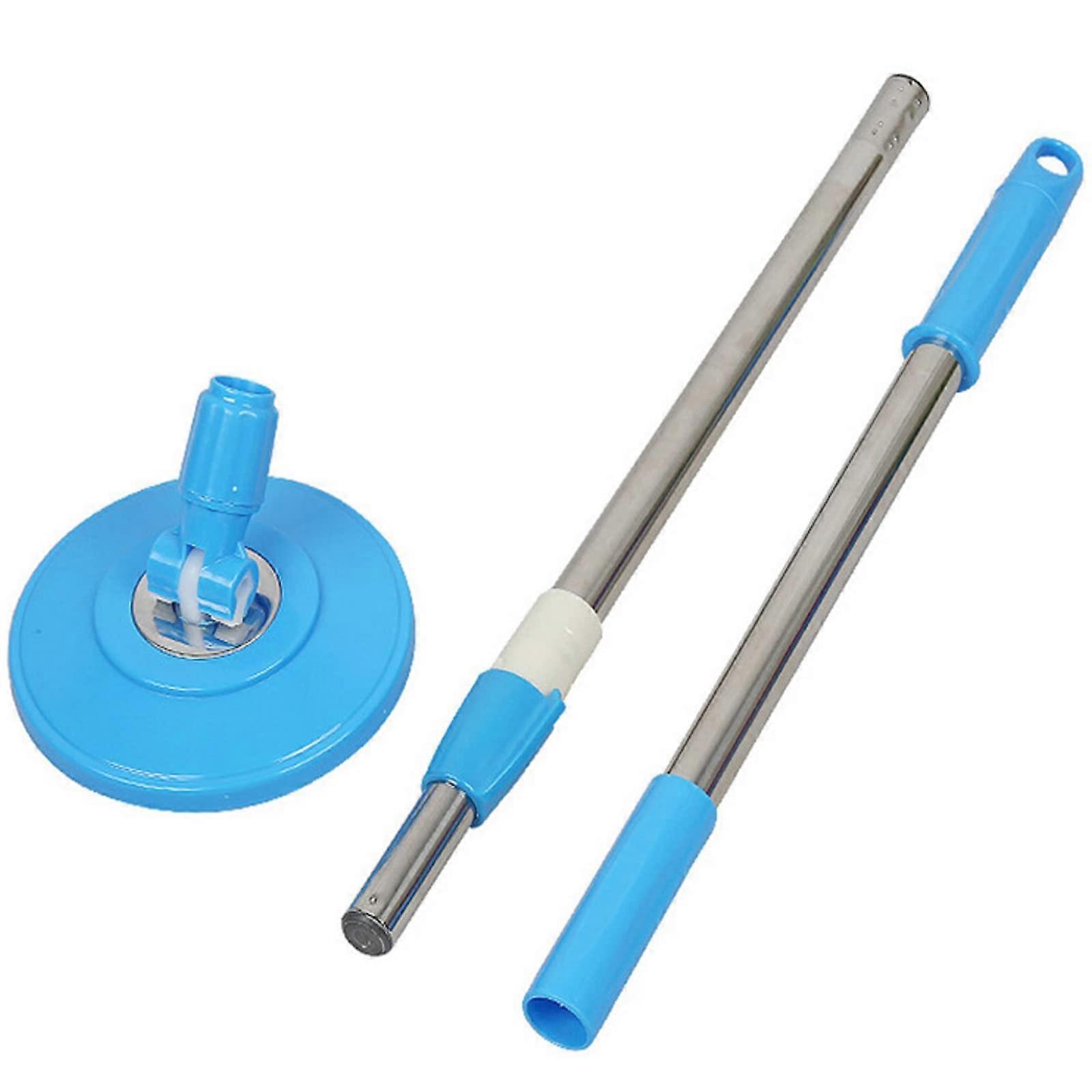 Spin Mop Replacement Handle Stainless Steel Adjustable 360-Degree for Floor Mop Blue Compatible with Standard Mops