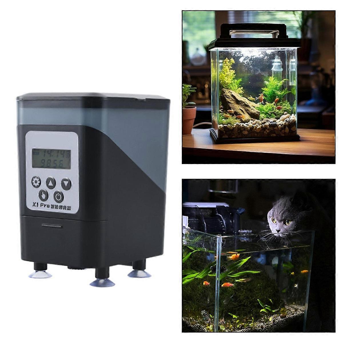 Automatic Feeder Large Capacity Waterproof Timer Feeding Clear Design Moistureproof Suction Cup Inst