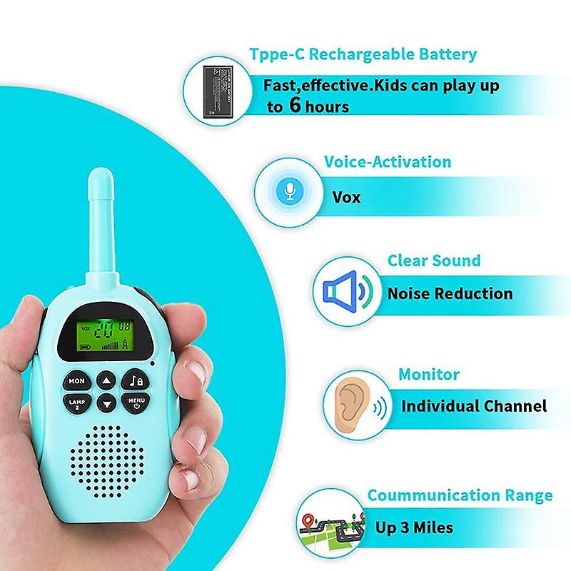 Walkie Talkies For Kids,rechargeable Long Range Boys Girls Kid Walkie Talkies Toys For 3-12 Years Old Child