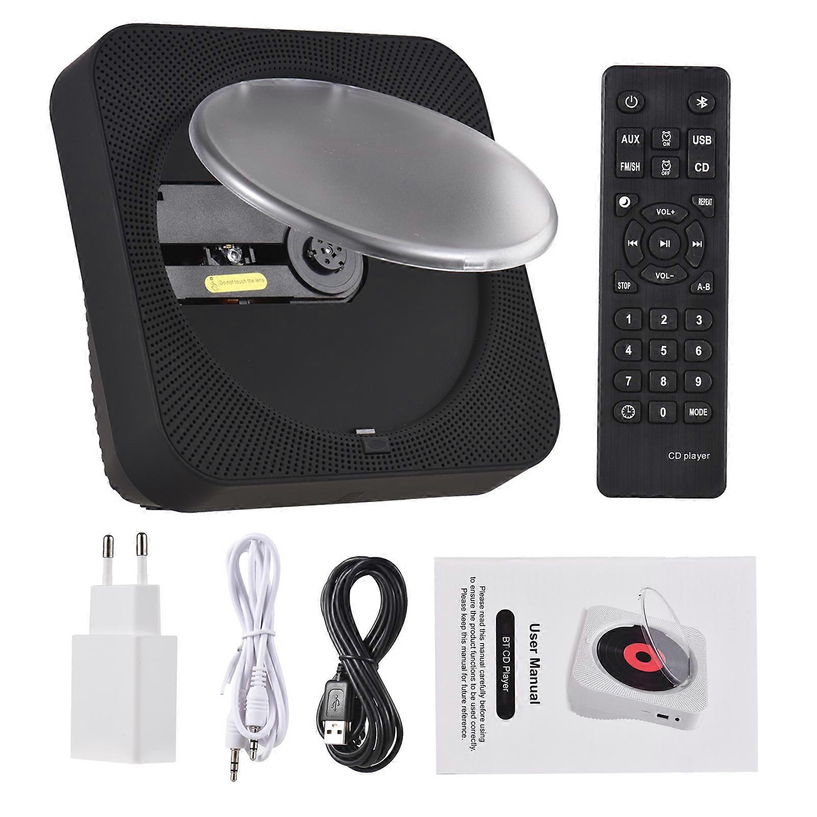 BT5.1 CD Portable Music Player FM Radio Desktop CD Runner LED Display 6 Modes A-B Repeat Timer Remote Control