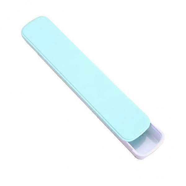 2-4pack Plastic Portable Travel Tableware Storage Box for Flatware Green B