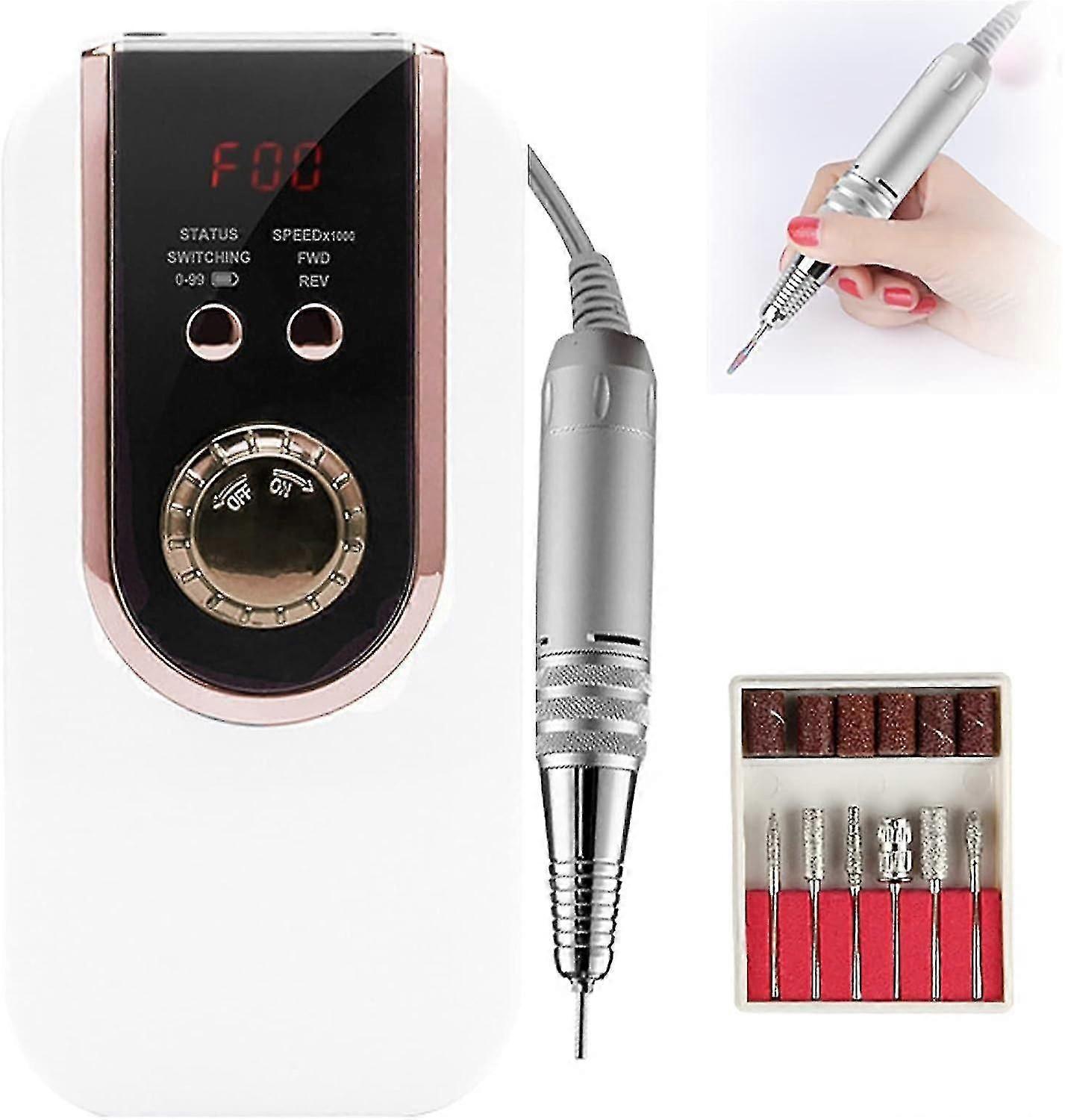 Portable Rechargeable 50w Nail Grinder, 30000 Rpm, Nail Drill Machine Nail File Drill Set Kit, Profe