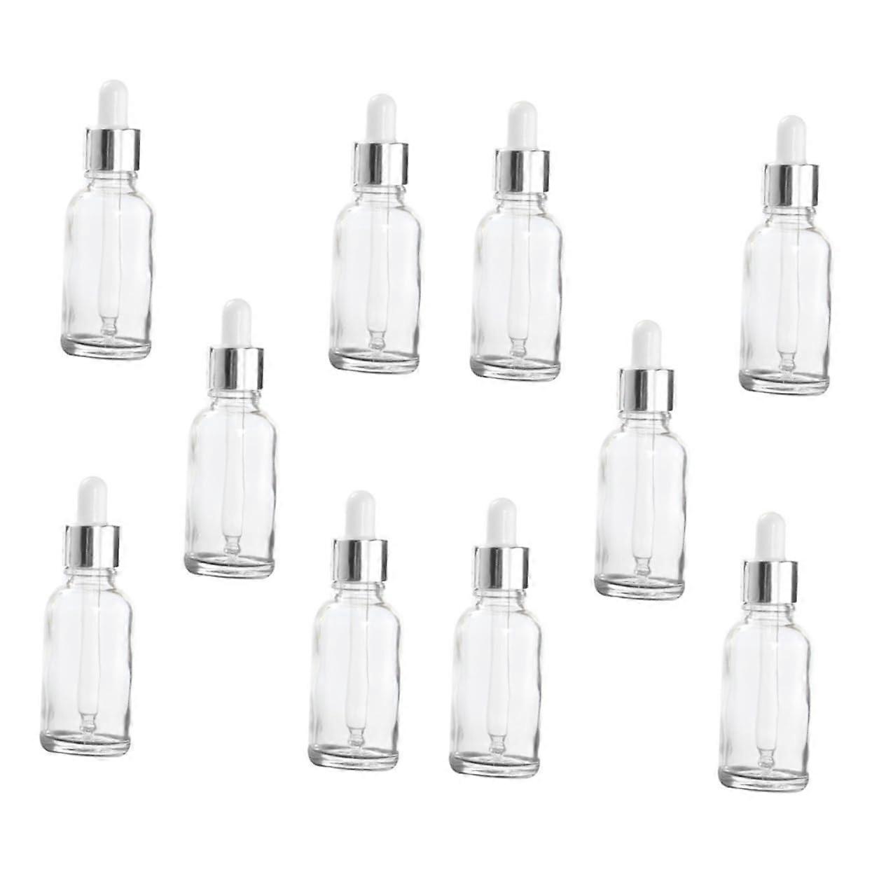 10pcs Essential Oil Bottles Refillable Glass Dropper Bottles for Kitchen Travel Use, 10ml Capacity, Clear Design