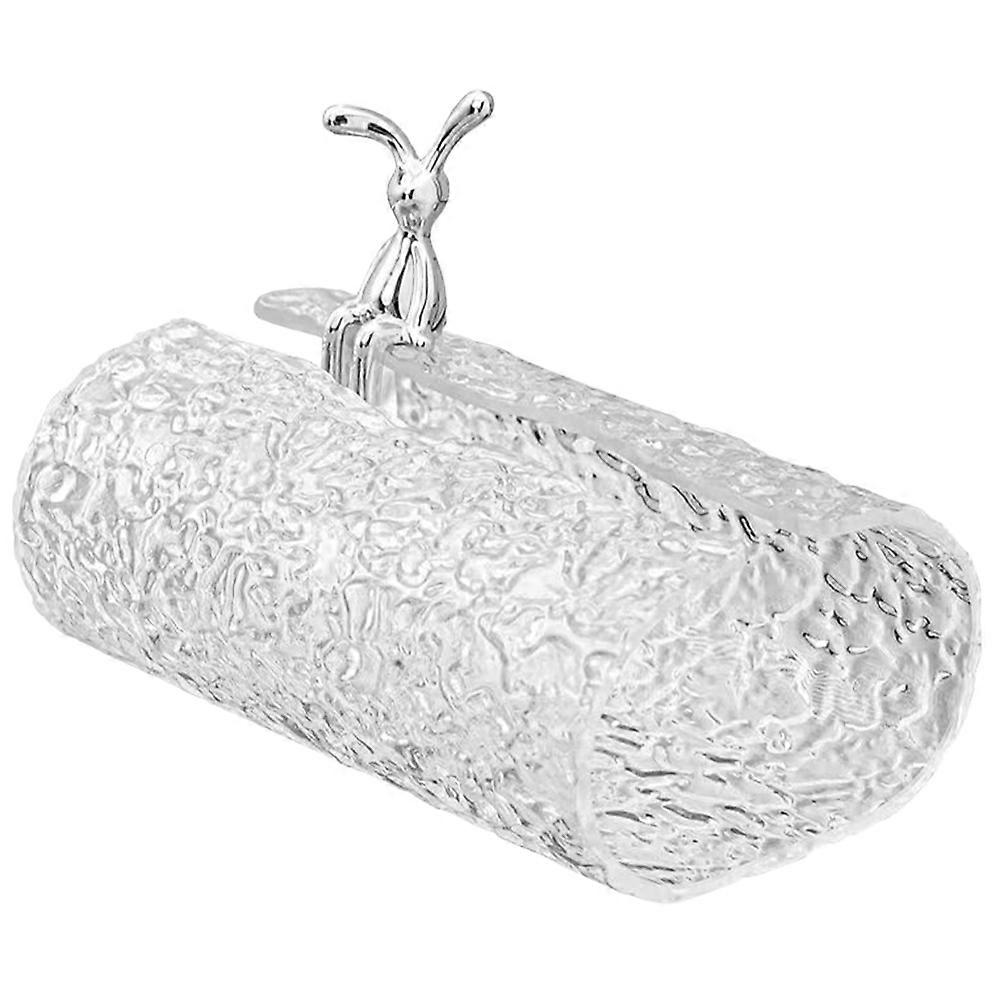Cute Rabbit Tissue Box Holder, Decorative Napkin Storage for Home, Office, Hotel – Transparent with Wave Pattern for Adorable Paper Tissue