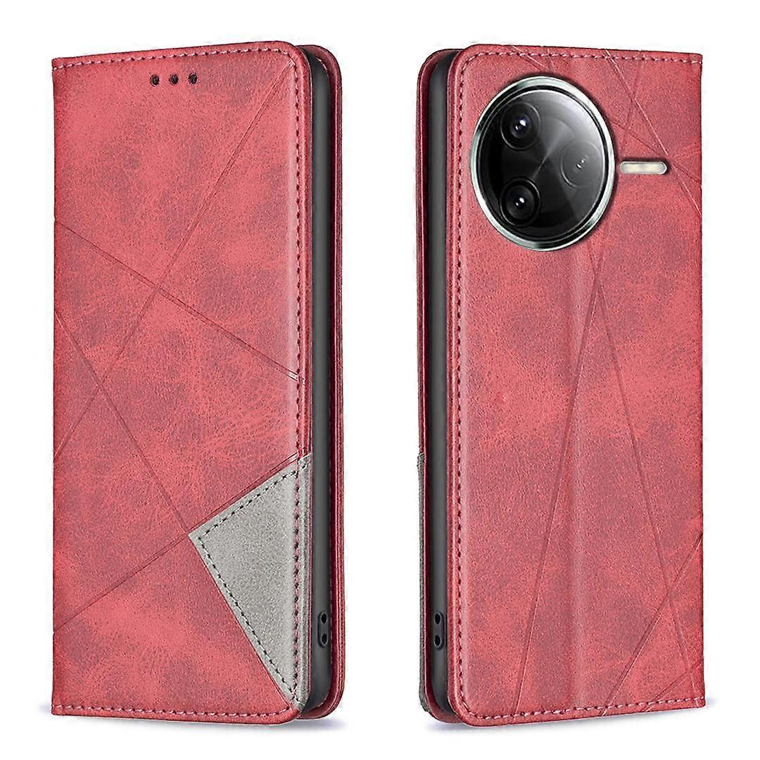 Rhombus Texture Magnetic Leather Phone Case