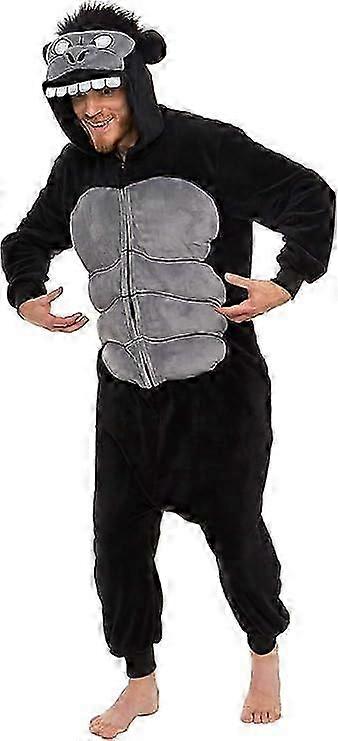 Gorilla Kostüm, Plüsch Einteiliges Tierkostüm für Erwachsene