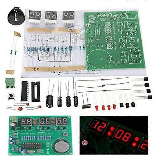 AT89C2051 Digital LED Display Electronic Clock DIY Kit for Flux Receiver with Adjustable Settings and Easy Assembly