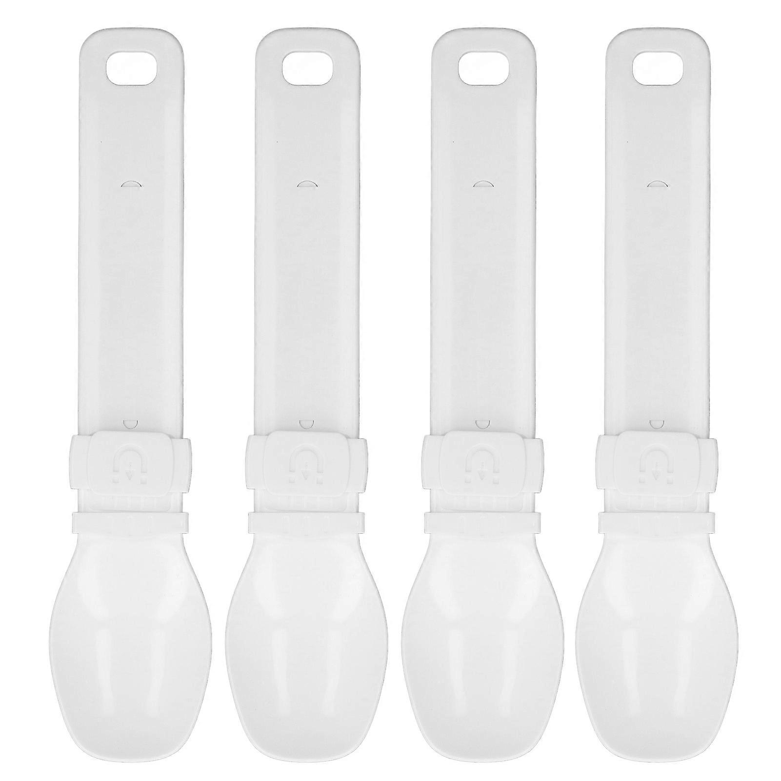 4Pcs Cat Strip Squeeze Spoon Adjustable Easy to Clean Cat Strip Feeder Lickable Cat Food Can Spoon for Indoor Home