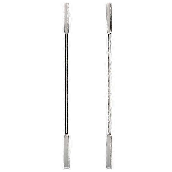 2pcs Stainless Steel Micro Spoon Spatula Mixing Spatula Sampling Spoon