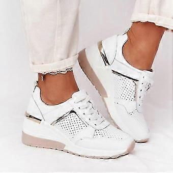 Women's Lace-up Wedge Sneakers Vulcanized Casual Comfy Sports