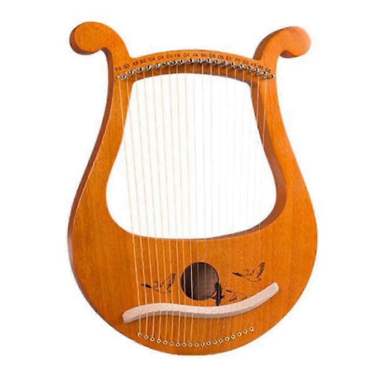 Lyre Harp,19 String Greek Violin,19 String Lyre Unique Patterns Carved Phonetic Symbols,for Music L