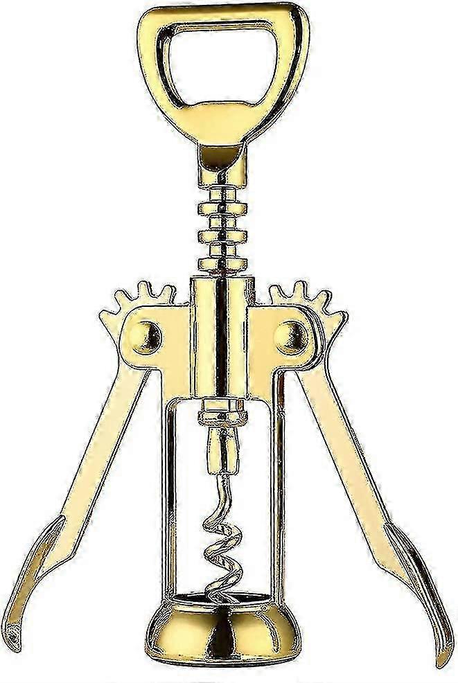 頑丈なウィングコークスクリュー - ブラックワイン&ビールオープナー、多機能ゴールド