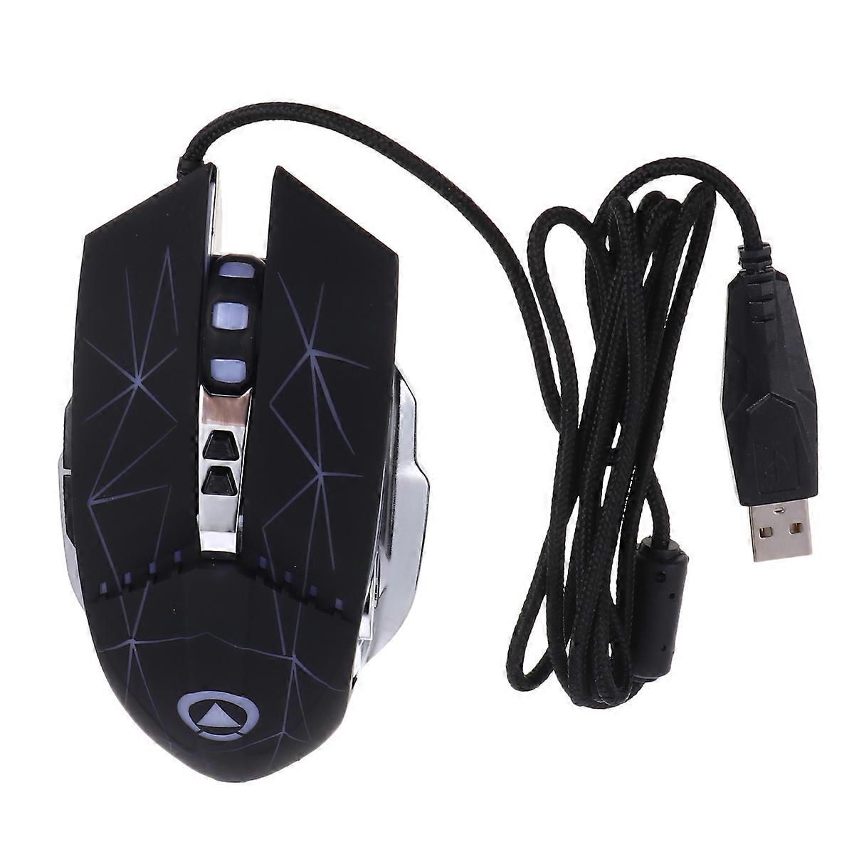 USB Mechanical Mouse Wired for Computer with Silent Breathing Light Design