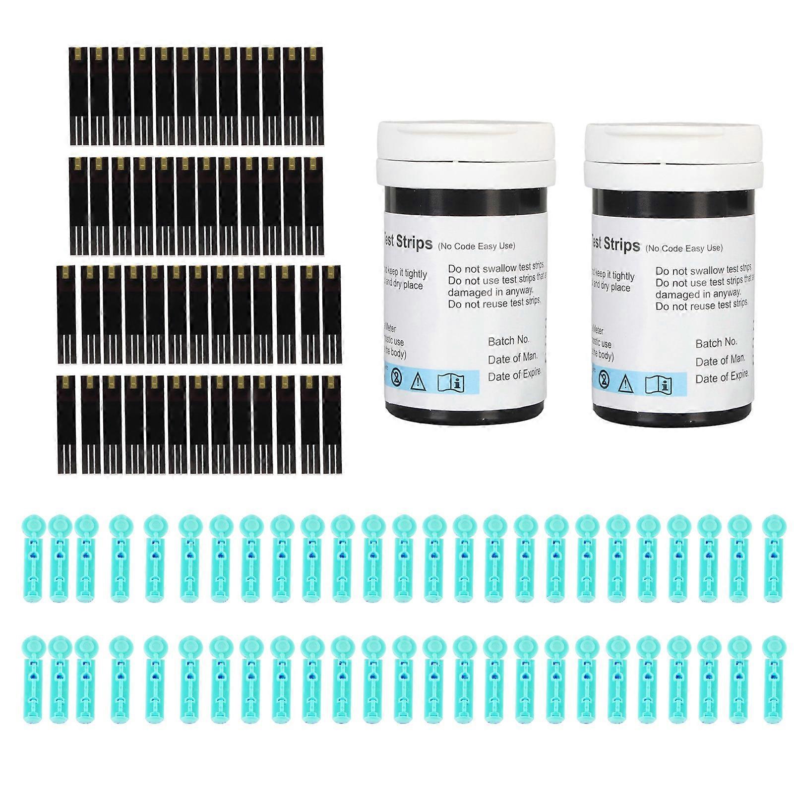 Blood Glucose Test Strips 50pcs Disposable Lancets for Glucose Monitor, Accurate Diabetic Testing Supplies, Easy Use for Home Testing
