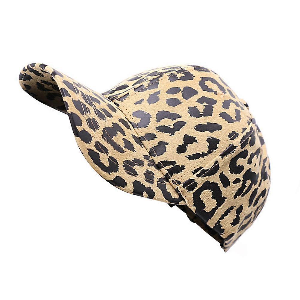 Unisex Sun Hats Leopard Print Cotton Stylish Sun Block Hat for Vacation Traveling 19x12.5cm 1PC